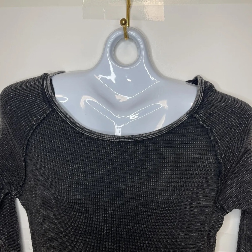 Able Dress M Gray Aztec Waffleknit Long Sleeve Stretch - Picture 4 of 10
